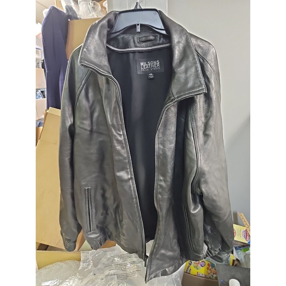 Wilsons Leather Pelle Studio Jacket Black Thinulate Ultra Soft Men's‎ XXL ZIP